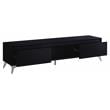 ACME Raceloma Wooden 2-Drawer TV Stand with LED Lighting in Black and Chrome