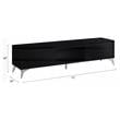 ACME Raceloma Wooden 2-Drawer TV Stand with LED Lighting in Black and Chrome