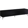 ACME Raceloma Wooden 2-Drawer TV Stand with LED Lighting in Black and Chrome