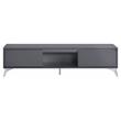 ACME Raceloma Wooden 2-Drawer TV Stand with LED Lighting in Gray and Chrome