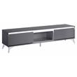 ACME Raceloma Wooden 2-Drawer TV Stand with LED Lighting in Gray and Chrome