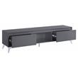 ACME Raceloma Wooden 2-Drawer TV Stand with LED Lighting in Gray and Chrome