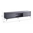 ACME Raceloma Wooden 2-Drawer TV Stand with LED Lighting in Gray and Chrome