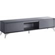 ACME Raceloma Wooden 2-Drawer TV Stand with LED Lighting in Gray and Chrome