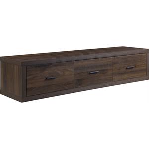 acme harel wooden rectangular tv stand with 3 large drawers in walnut