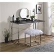 ACME Tennos Vanity Desk in Black & Chrome Finish