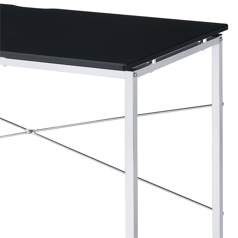 ACME Tennos Vanity Desk in Black & Chrome Finish