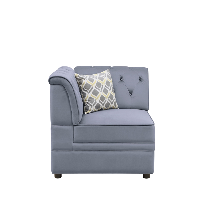 ACME Bois II Sectional Sofa in Gray Velvet