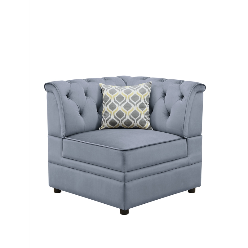 ACME Bois II Sectional Sofa in Gray Velvet