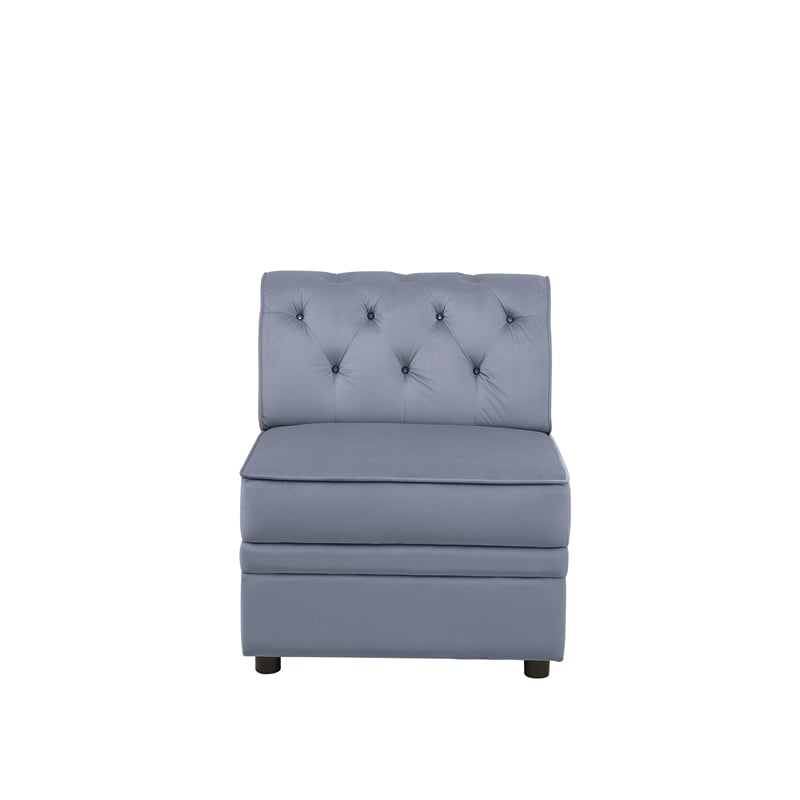 ACME Bois II Sectional Sofa in Gray Velvet