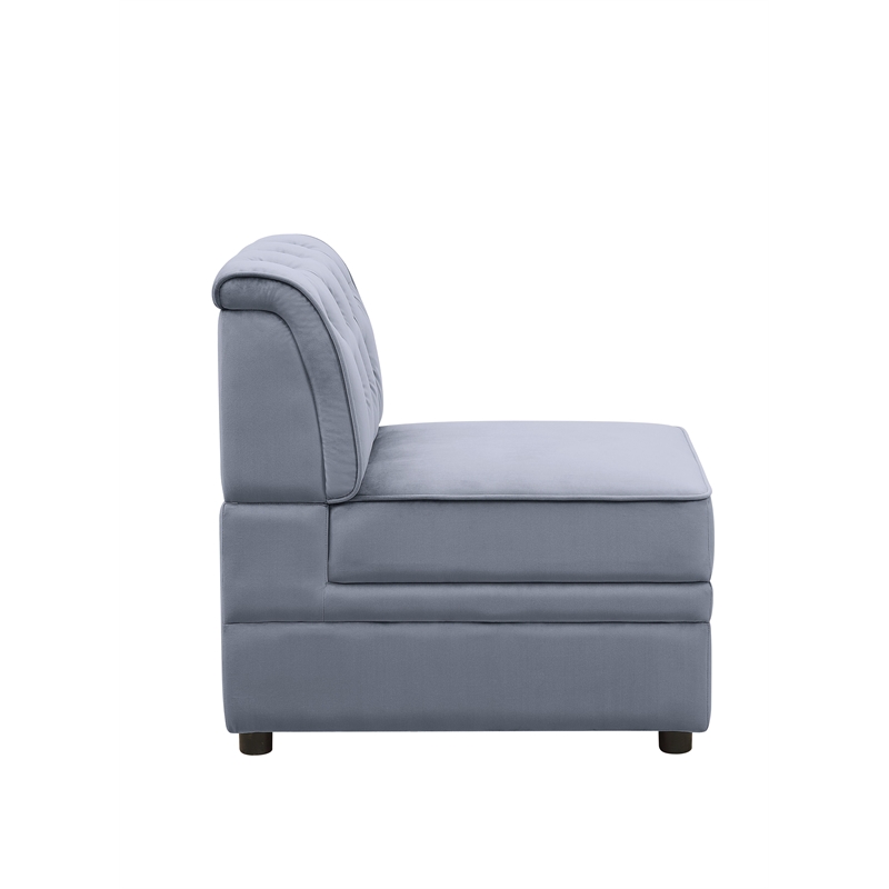 ACME Bois II Sectional Sofa in Gray Velvet
