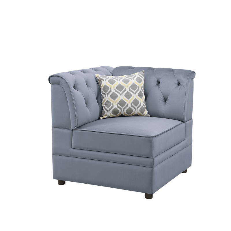 ACME Bois II Sectional Sofa in Gray Velvet