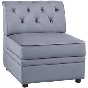 acme bois ii sectional sofa in gray velvet