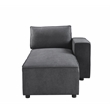 ACME Silvester 5-Piece Rectangular Loose Back Sectional in Gray Fabric