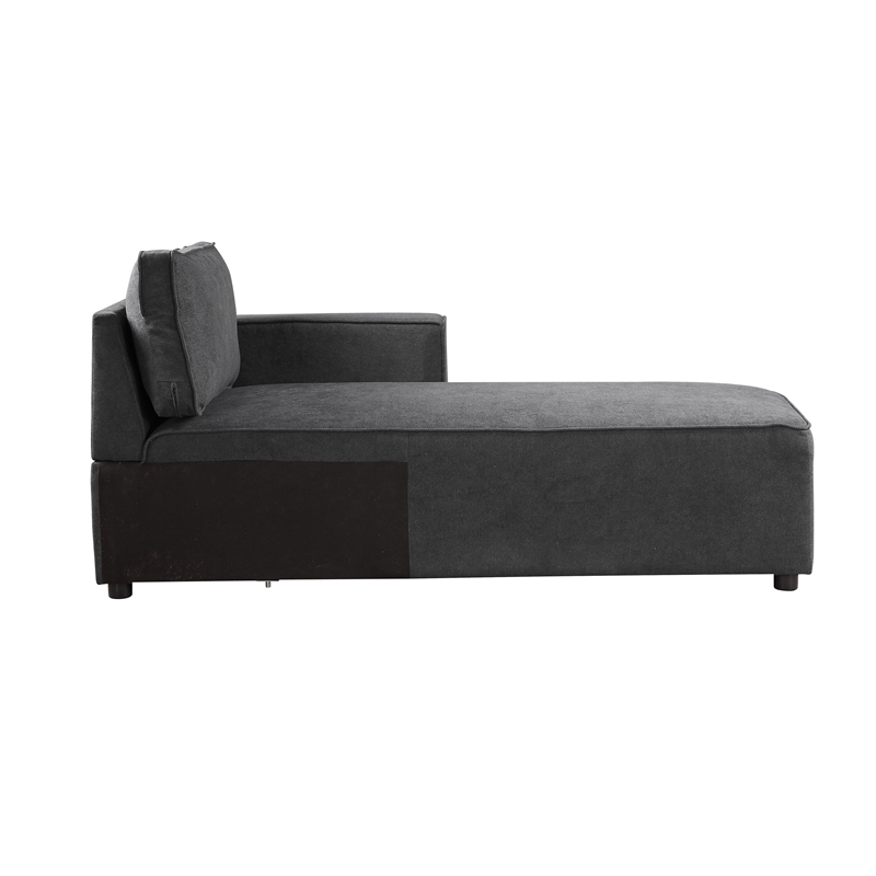 ACME Silvester 5-Piece Rectangular Loose Back Sectional in Gray Fabric