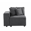 ACME Silvester 5-Piece Rectangular Loose Back Sectional in Gray Fabric