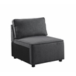 ACME Silvester 5-Piece Rectangular Loose Back Sectional in Gray Fabric