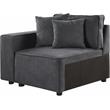 ACME Silvester 5-Piece Rectangular Loose Back Sectional in Gray Fabric