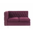 ACME Jaszira Pine Wood and Velvet Upholstered 6-Piece Sectional Sofa in Burgundy