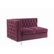 ACME Jaszira Pine Wood and Velvet Upholstered 6-Piece Sectional Sofa in Burgundy