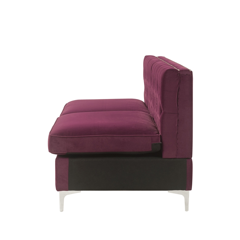 ACME Jaszira Pine Wood and Velvet Upholstered 6-Piece Sectional Sofa in Burgundy