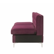 ACME Jaszira Pine Wood and Velvet Upholstered 6-Piece Sectional Sofa in Burgundy