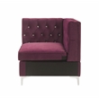 ACME Jaszira Pine Wood and Velvet Upholstered 6-Piece Sectional Sofa in Burgundy