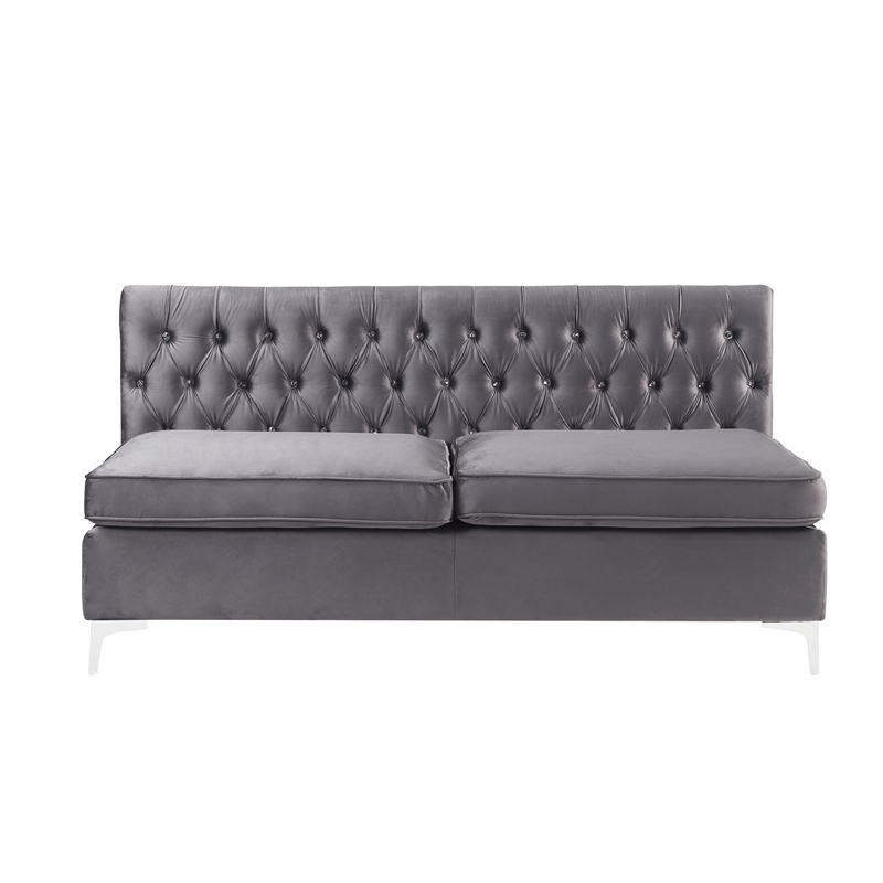 ACME Jaszira Sectional Sofa in Gray Velvet