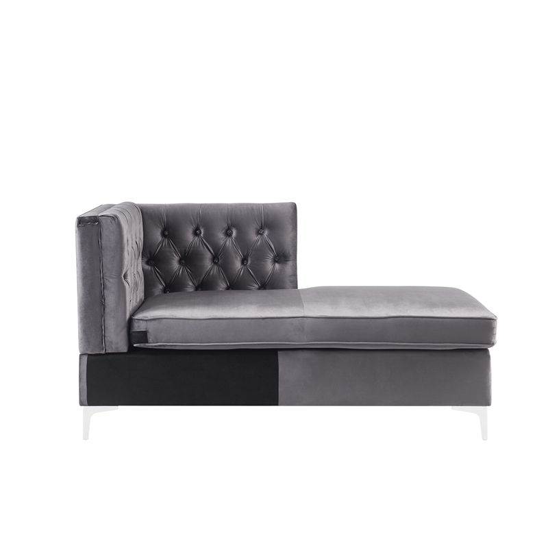 ACME Jaszira Sectional Sofa in Gray Velvet