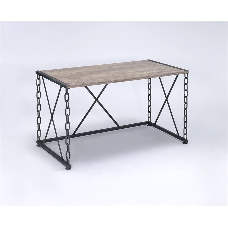 ACME Jodie Console Table in Rustic Oak & Black Finish