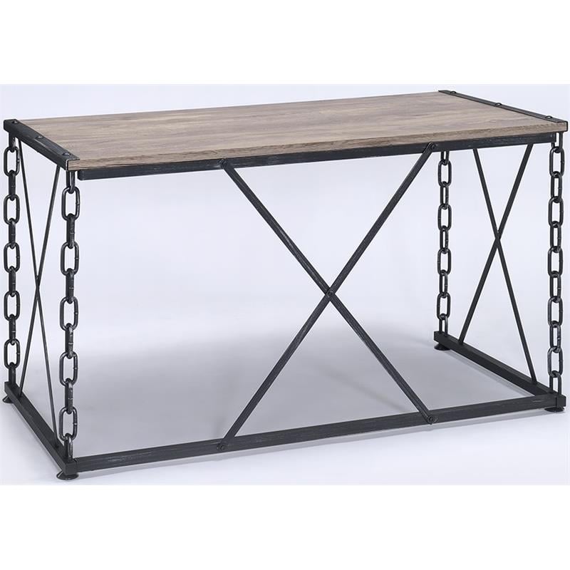 ACME Jodie Console Table in Rustic Oak & Black Finish | Cymax Business