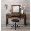 ACME Juvanth Wooden Vanity Desk and Mirror in Rustic Oak and Black