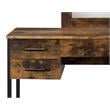 ACME Juvanth Wooden Vanity Desk and Mirror in Rustic Oak and Black