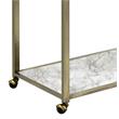 ACME Neilo Metal Frame Serving Cart with Glass Top Shelf in Clear and Wire Brass