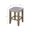 ACME Charnell Faux Leather Counter Height Stool in Gray and Oak Set of 2