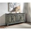 ACME Pavan 4 Doors Wooden Console Table with 2 Shelves Inside in Rustic Gray