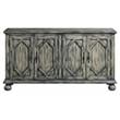 ACME Pavan 4 Doors Wooden Console Table with 2 Shelves Inside in Rustic Gray