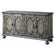 ACME Pavan 4 Doors Wooden Console Table with 2 Shelves Inside in Rustic Gray