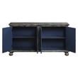 ACME Pavan 4 Doors Wooden Console Table with 2 Shelves Inside in Rustic Gray
