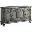ACME Pavan 4 Doors Wooden Console Table with 2 Shelves Inside in Rustic Gray