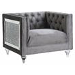 ACME HeiberoII Button Tufted Velvet Upholstery Chair in Gray