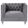 ACME HeiberoII Button Tufted Velvet Upholstery Chair in Gray