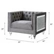 ACME HeiberoII Button Tufted Velvet Upholstery Chair in Gray