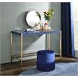 ACME Midriaks Wooden Top Writing Desk with USB Port in Navy Blue and Gold