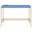 ACME Midriaks Wooden Top Writing Desk with USB Port in Navy Blue and Gold