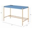 ACME Midriaks Wooden Top Writing Desk with USB Port in Navy Blue and Gold