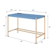 ACME Midriaks Wooden Top Writing Desk with USB Port in Navy Blue and Gold