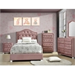 ACME Reggie Full Bed in Pink Fabric