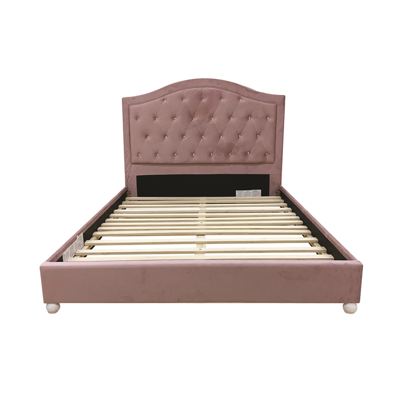 ACME Reggie Full Bed in Pink Fabric