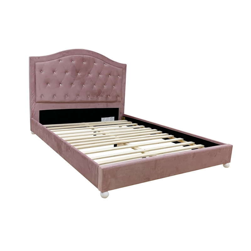 ACME Reggie Full Bed in Pink Fabric